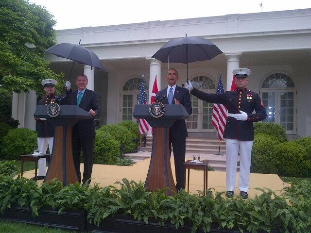 Obama Marines Rain