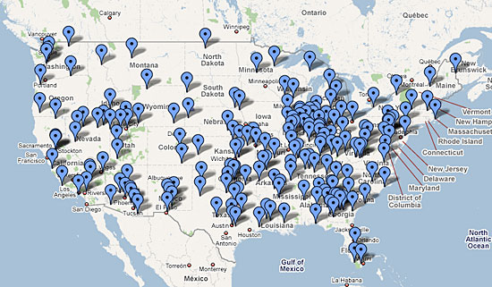 FEMA Camps Google Map