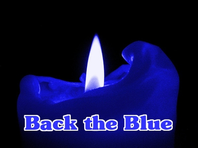 Back the Blue Candle 3